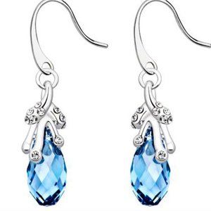 Stainless Steel Drop Earrings Topaz
